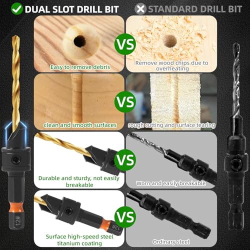 YQANDL Adjustable Countersink Drill Bit Set