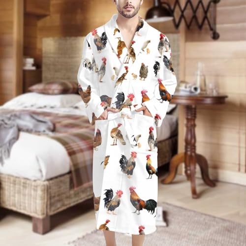 doginthehole Soft Robes for Men Comfy Sleepwear Short Nightgown Pajamas Lightweight Loungewear with Two Pocket2