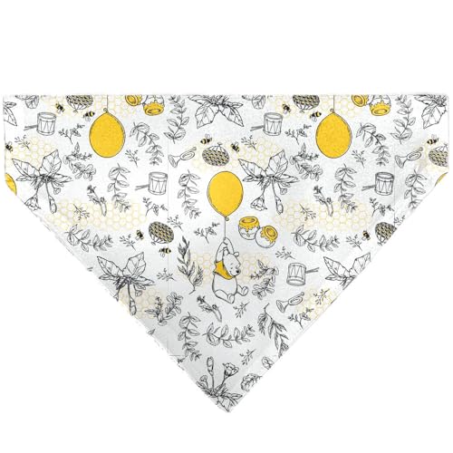 Disney Pet Bandana Winnie The Pooh Balloon Pose and Foliage Collage Slip On Collar Bandana Only