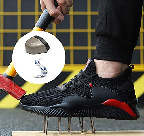 YisiNP Werkschoenen voor dames en heren, veiligheidsschoenen, lichte stalen neus, sportieve sneakers… - Image 6
