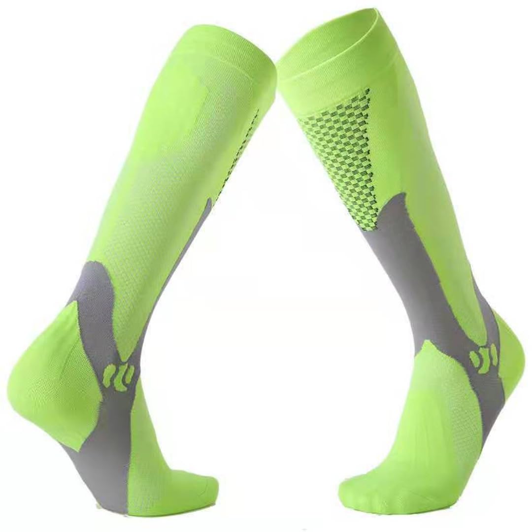 Kompressionssocken aus Polyester-Nylon | Mehrfarbig, mehrere Größen, Fitnessstudio, Fußball, Wandern, Radfahren: Stützsocken