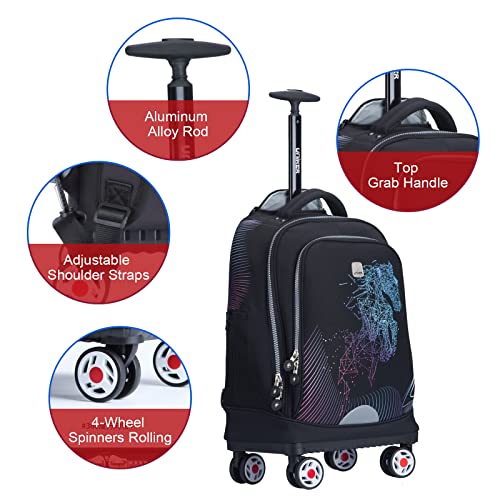 Rucksack-Trolley Uniker mit Rollen für Reisen und Schule