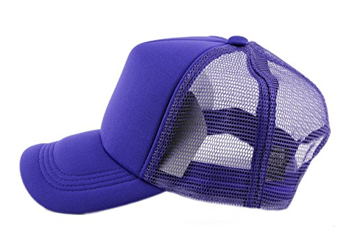 Image of NYFASHION101 Plain Mesh Trucker Hat - Breathable 6-Panel Daily Snapback Cap, Customizable Ideal for DIY Embroidery & Patches