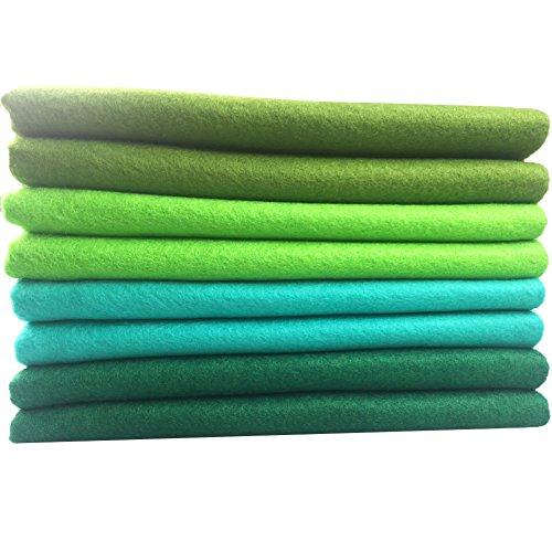 Image of 4pcs Thick 1.4mm Soft Felt Fabric Sheet Assorted Color Felt Pack DIY Craft Sewing Squares Nonwoven Patchwork (92x90cm Green)