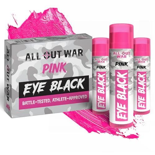 Pink Eye Black Sports Face Paint Sticks 3-Pack Worn by the Pros Repels Sweat Anti-Glare Eye Black Baseball Football Accessories Softball Gear Lacrosse Perfect Easter Basket Stuffers