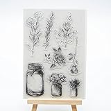 WooYangFun Voller Freude Home 1 Pflanze Gummi Clear Stamp für Karte Machen Dekoration und Scrapbooking