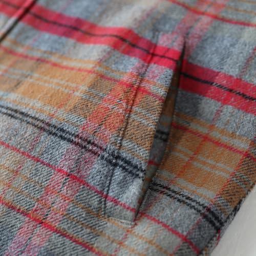 Image of Dubinik Mens Shacket Flannel Shirt for Men Lightweight Jacket Casual Plaid Coat with Warm Lining Long Sleeve Button