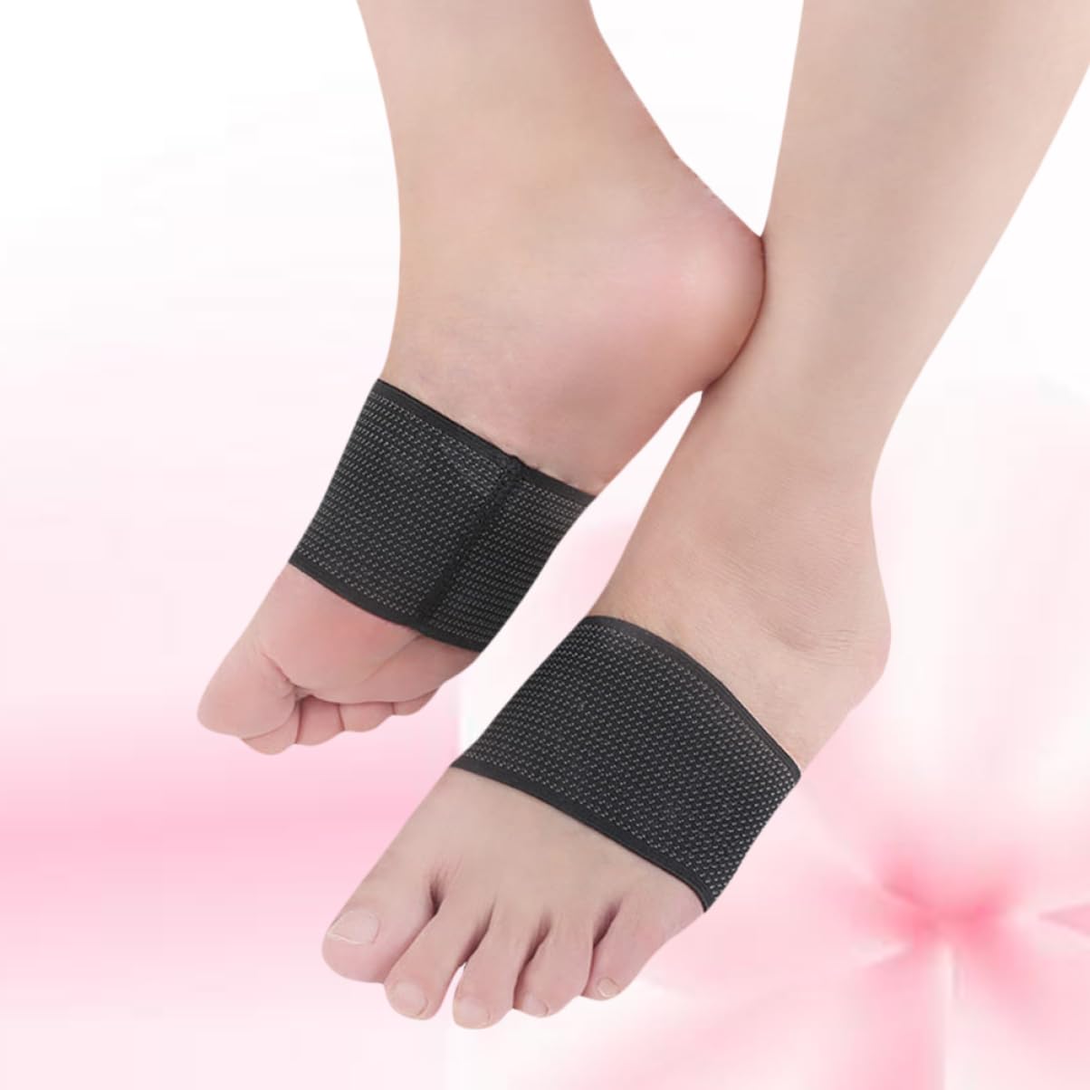 HOODANCOS Arch Support Brace for Breathable Elastic Compression Sleeve for Foot and Heel XL Black Comfortable Open Toe Design for Enhanced Airflow