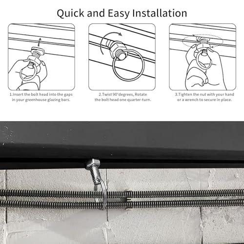 20 Sets M6 Pflanzenhalterösen: 20 M6 Hammerkopfschrauben & 20 Edelstahlringe & 20 M6 Muttern, Gewächshaus Schrauben Zubehör für Gewächshäuser, Gewächshausschrauben
