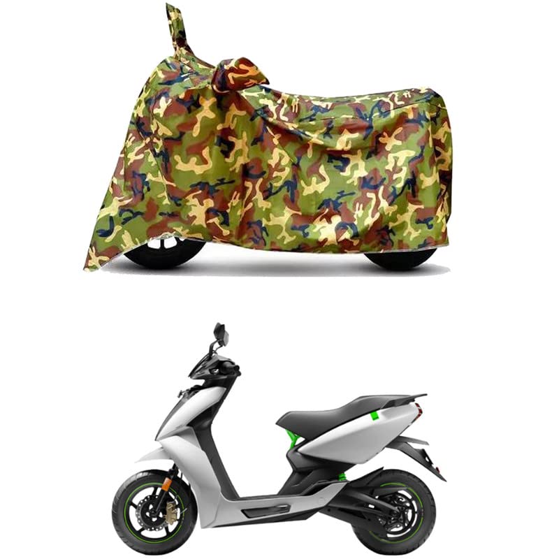 Image of Waterproof 100% PVC Coated Bike Scooty Two Wheeler Body Cover Compatible for Ather 450 Plus Gen 3 /UV-Rays /Heat Protection /Birds Dropping /Scratchproof /Dust Proof [6X6 Jungle Print]