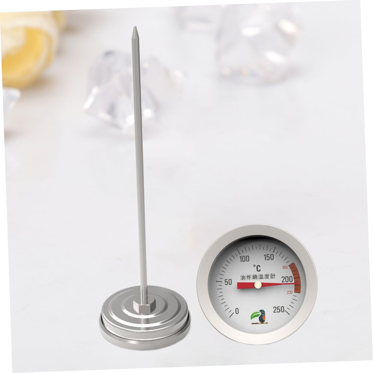 KICHOUSE Stainless Steel Cooking Thermometer for Sugar and Candy Probe Pan Clip for Jams and Syrups Food-Grade Material Accurate Measurement Tool