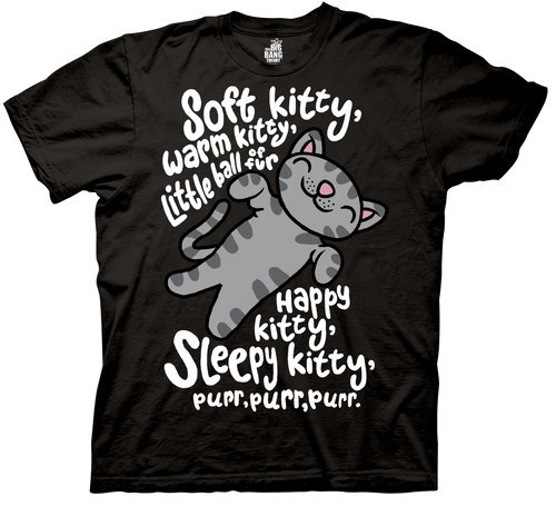kitty Tシャツ Amazon.com: The Big Bang Theory Soft Kitty Warm Kitty BLACK Mens T