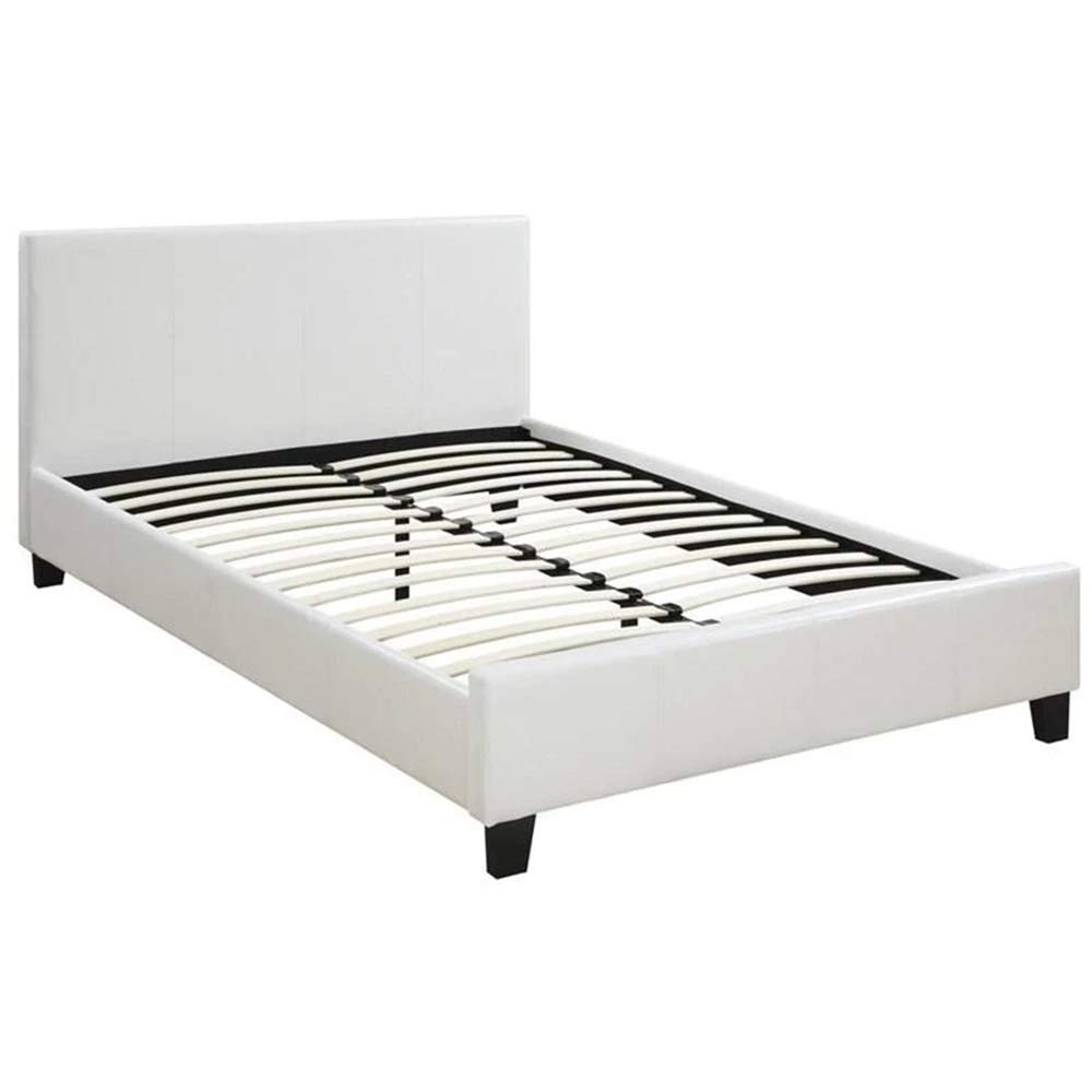 PU Leather Queen Size Bed in White( Incomplete)