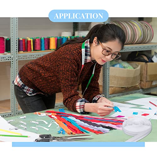 10 Yards #5 Nylon Coil Zipper, Nylon Long Zipper Tape With 30 Pieces Sliders 30 Zipper Pulls Extension Fixers For Diy Sewing Crafts Bag Making (White) #TOP5