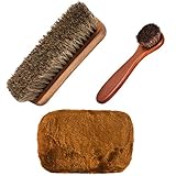 Ensemble de brosses à chaussures, poils de cheval, brosses de nettoyage pour bottes, chau...