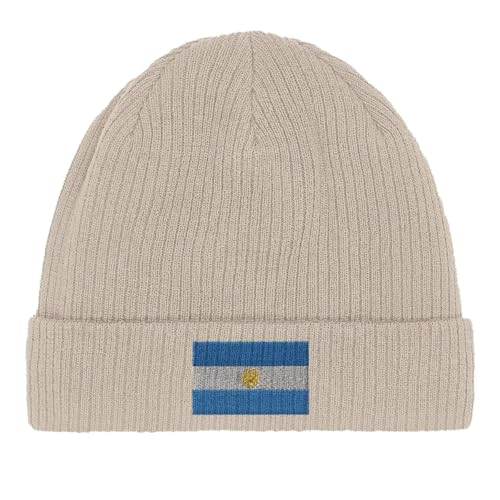 Bonnet en coton drapeau Argentine de qualité supérieure tricoté en maille douce