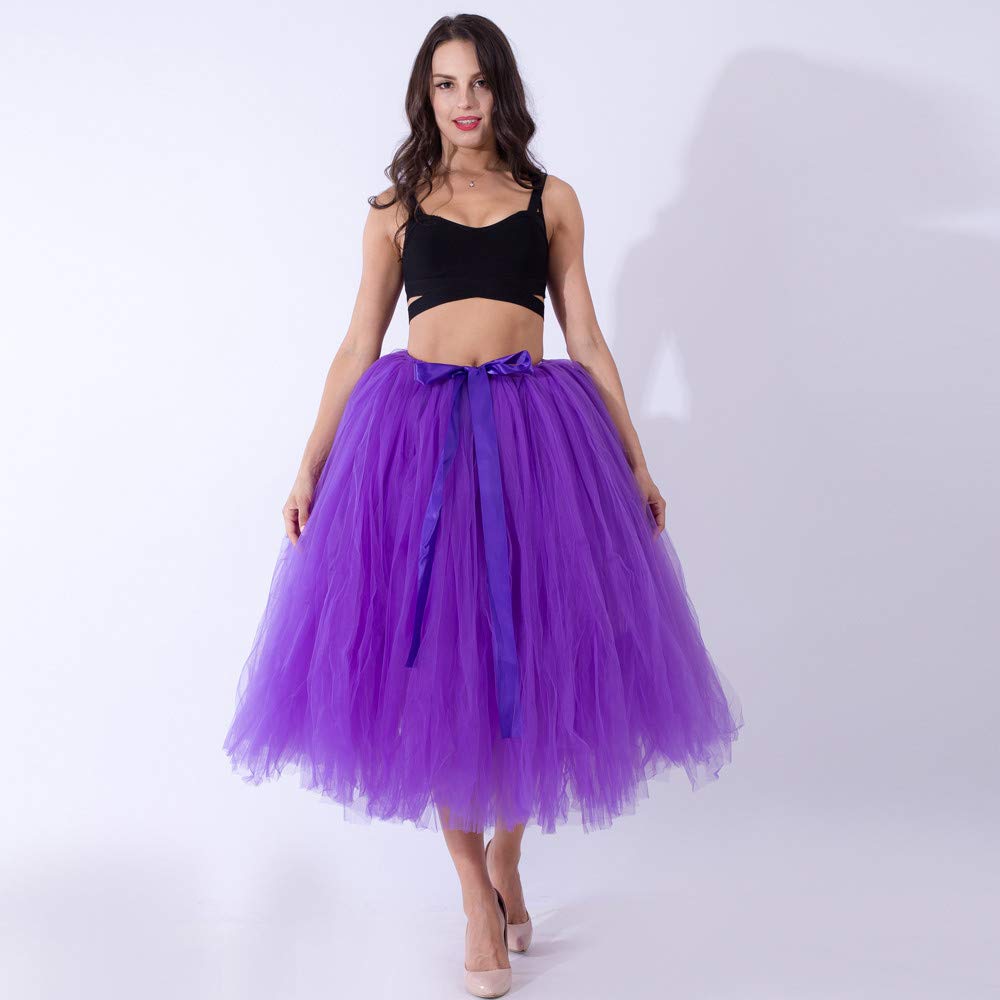 Falda midi de tul para mujer, falda larga de tul, elegantes faldas de fiesta de graduación, falda tutú cómoda con capas, falda de capas de color sólido para carnaval, graduación, moda para dama de