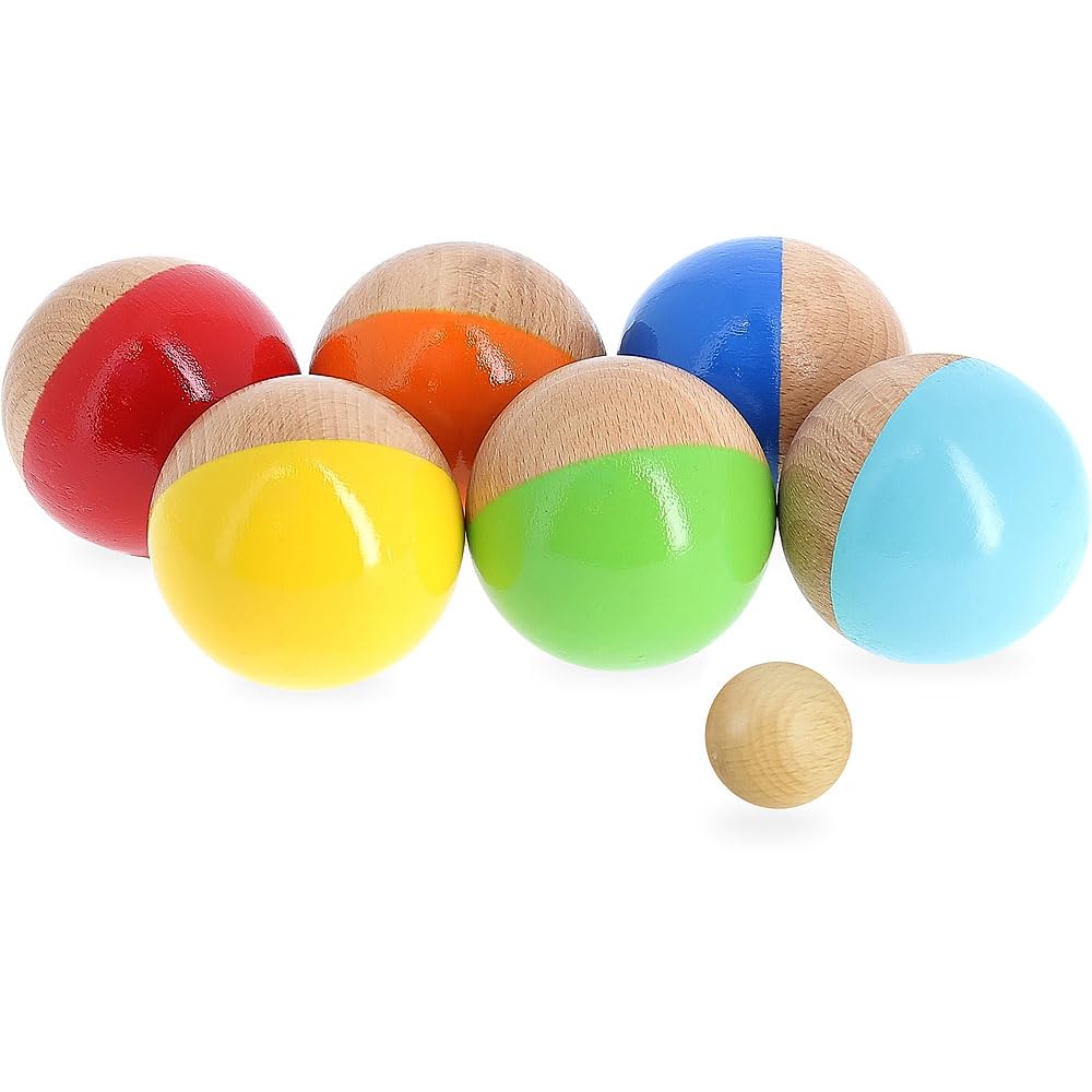 Jeu De Pétanque En Bois Pour Enfants Vilac – 6 Boules Colorées, Sac De Rangement – Dès 5 Ans