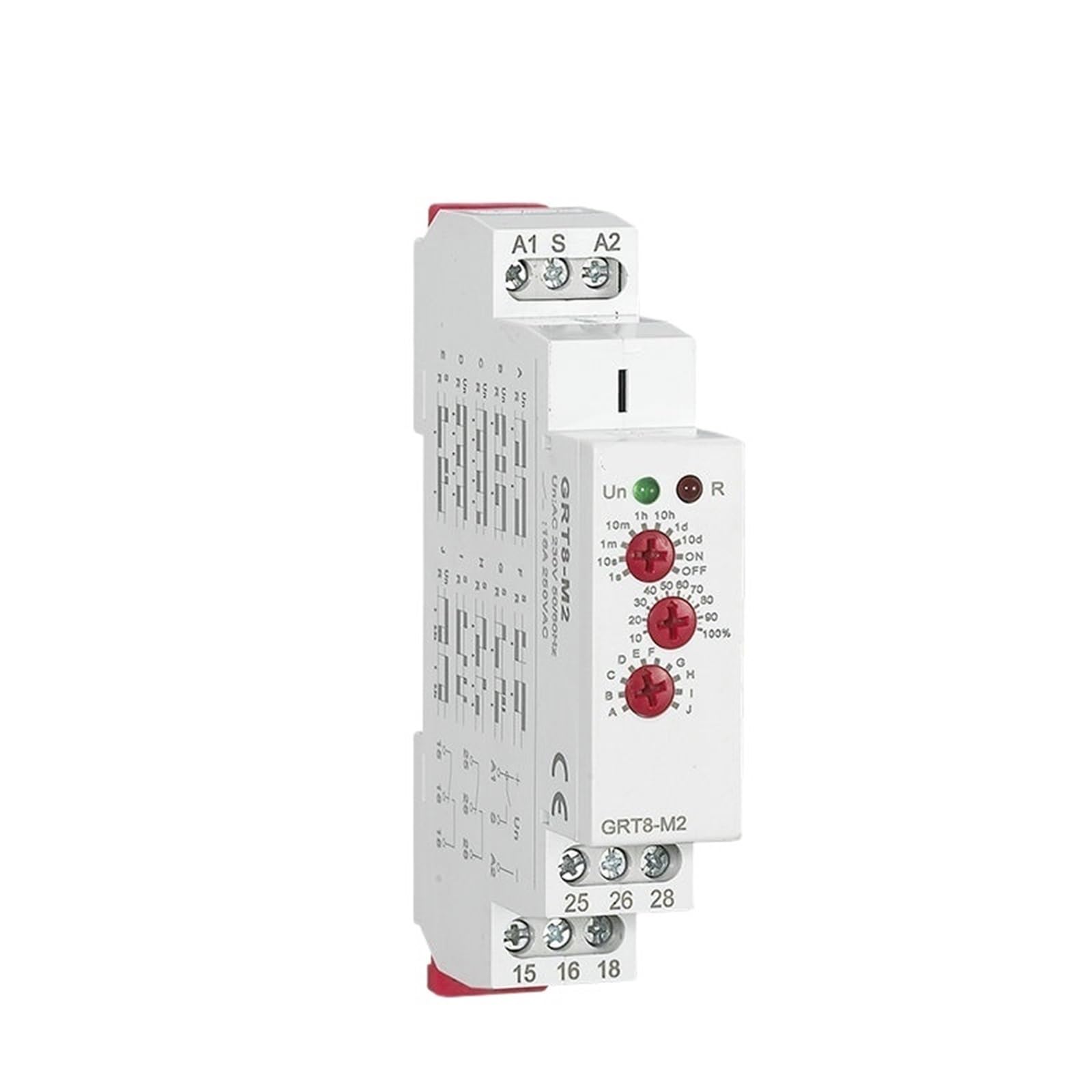 Relais temporisé multifonction GRT8-M pour rail DIN commande AC 230V