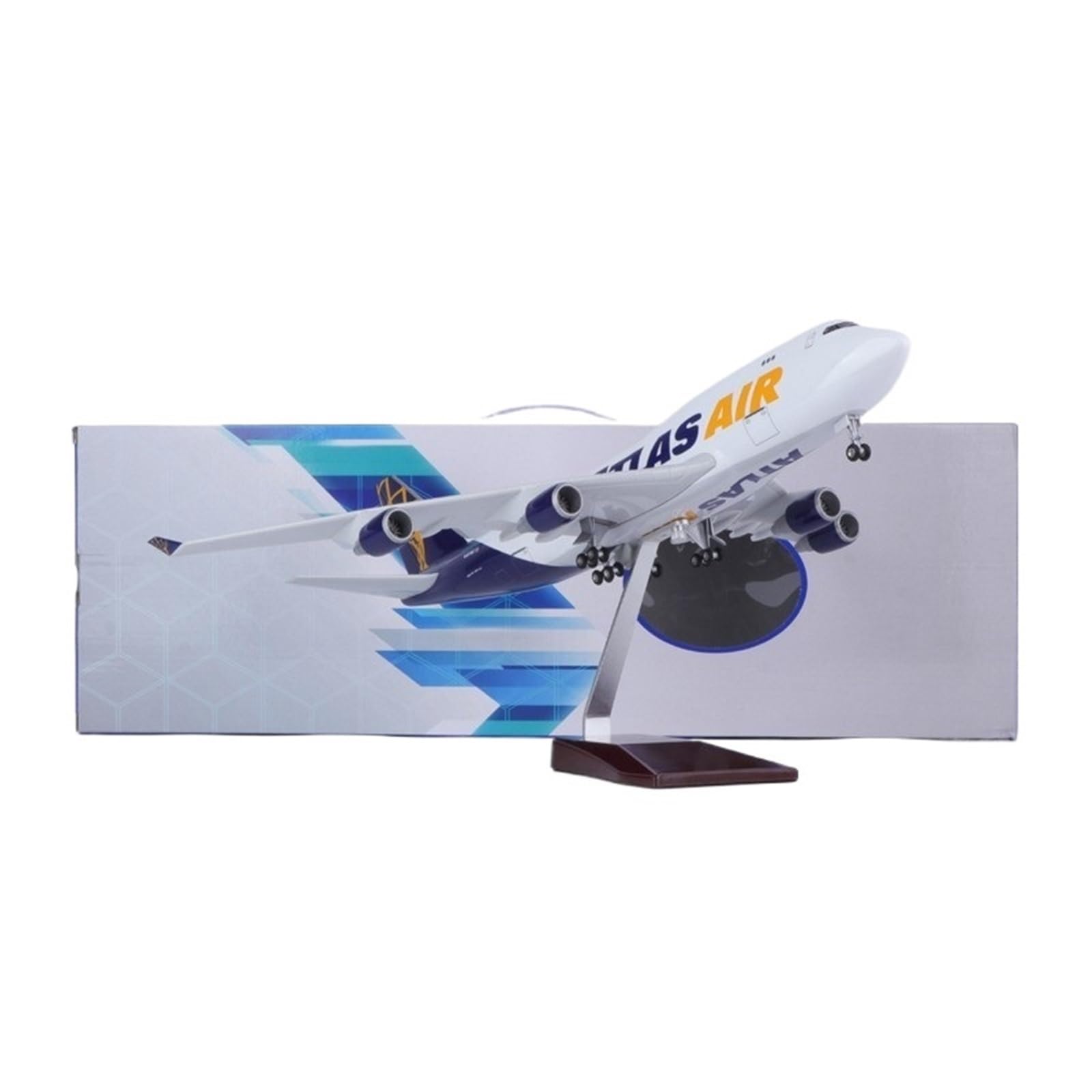 Repliki modeli samolotów 47cm B747 model samolotu w skali 1:150 Atlas Air dla Boeing 747 model samolotu lotnictwo cywilne samolot transportowy miniaturowy model samolotu