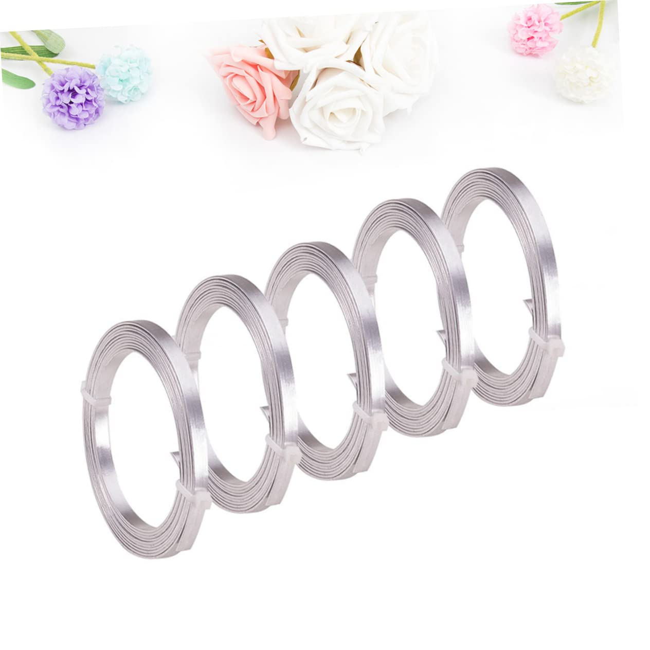 NUOBESTY 15rollen Flache Aluminiumdraht Flexibler Schmuckdraht Für Ohrringe Armbänder Und Bastelarbeiten Langlebiges Bastelzubehör Aluminium