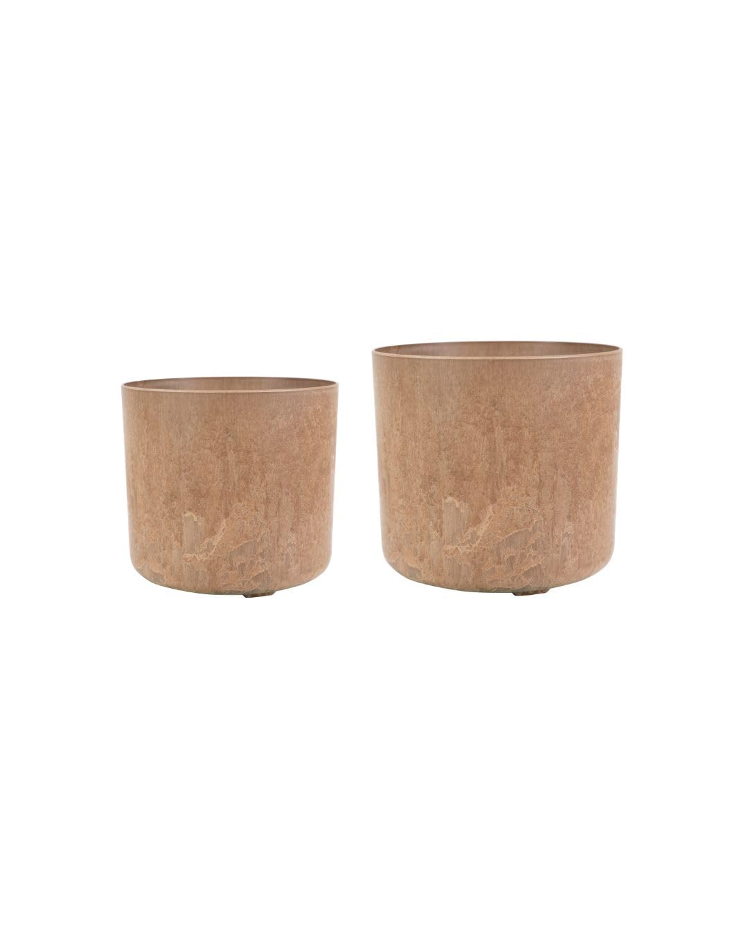 Ivyline Planter Set, Oak Wood, Medium D16cmLarge D19cm