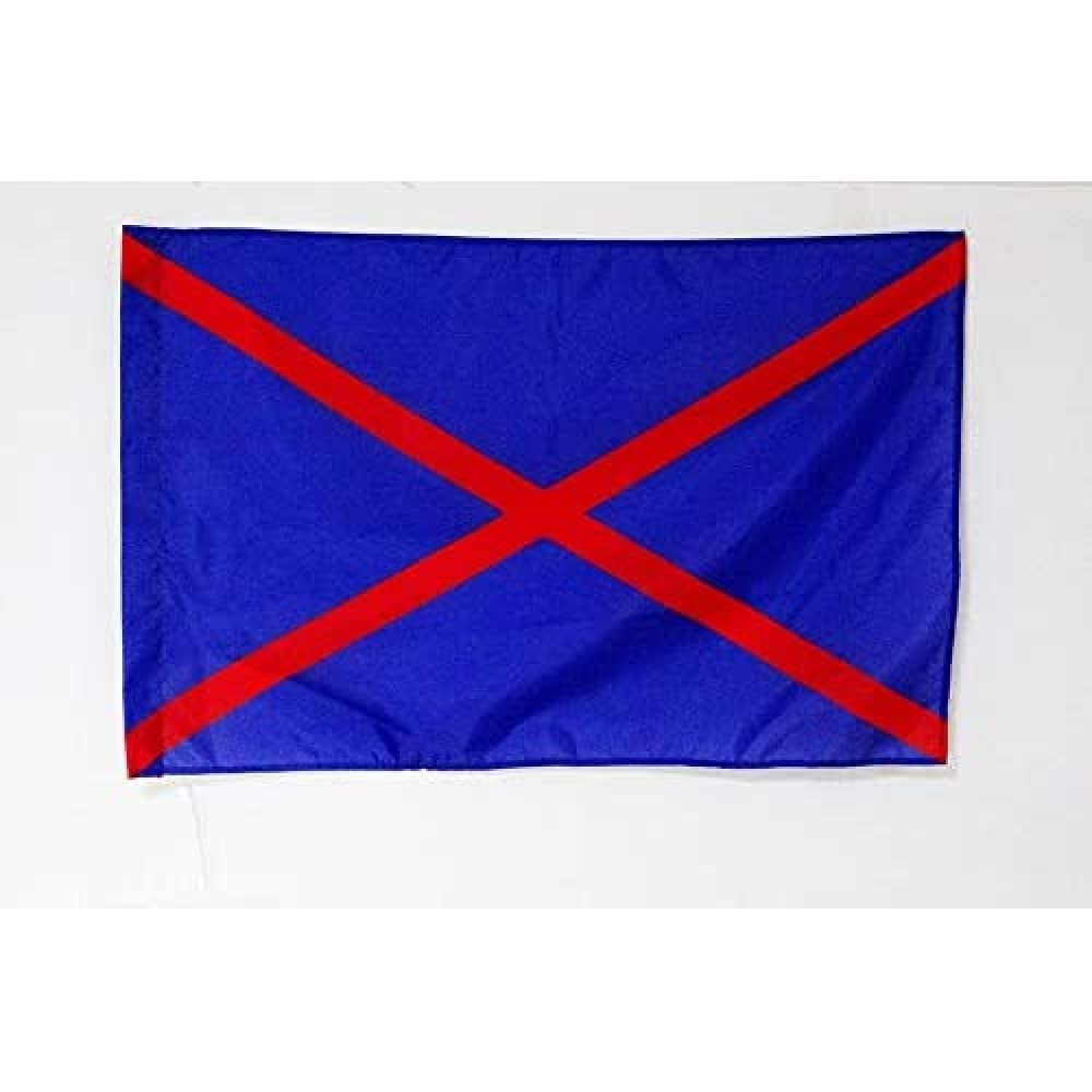 AZ FLAG, Karting blue flag with a red saltire Flag, 2x3 Ft, racing Banner with Sleeve, 100% Polyester, Fade Resistant