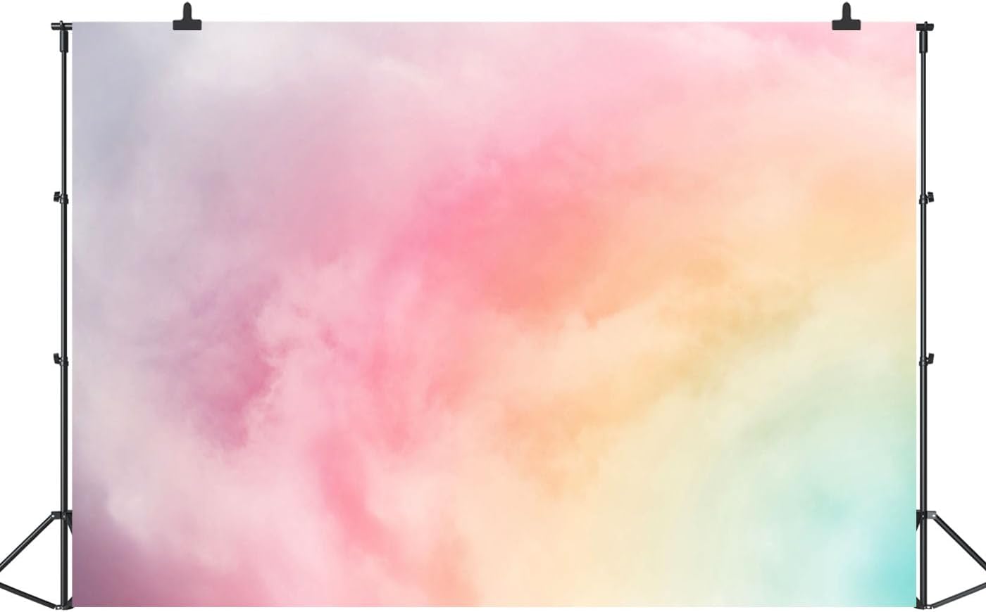 Rainbow Backdrop Cloud Pastel Birthday Gradient Color Cloud Photography Backdrop Babyshower Girl Birthday Cake Wedding Party Decor Photo Studio Props 5X3FT