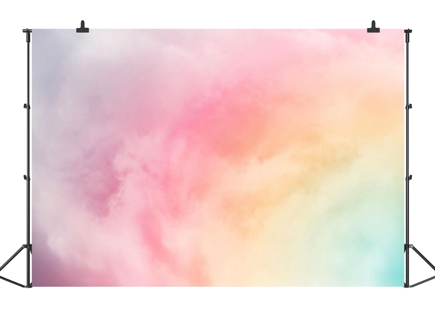 Rainbow Backdrop Cloud Pastel Birthday Gradient Color Cloud Photography Backdrop Babyshower Girl Birthday Cake Wedding Party Decor Photo Studio Props 5X3FT