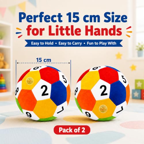 Image of Counting Soft Ball Pack of 2, Soft Ball 15 cm Educational Number Learning Balls for Kids, Soft Colorful Indoor Outdoor Play Toy, Counting & Activity Ball