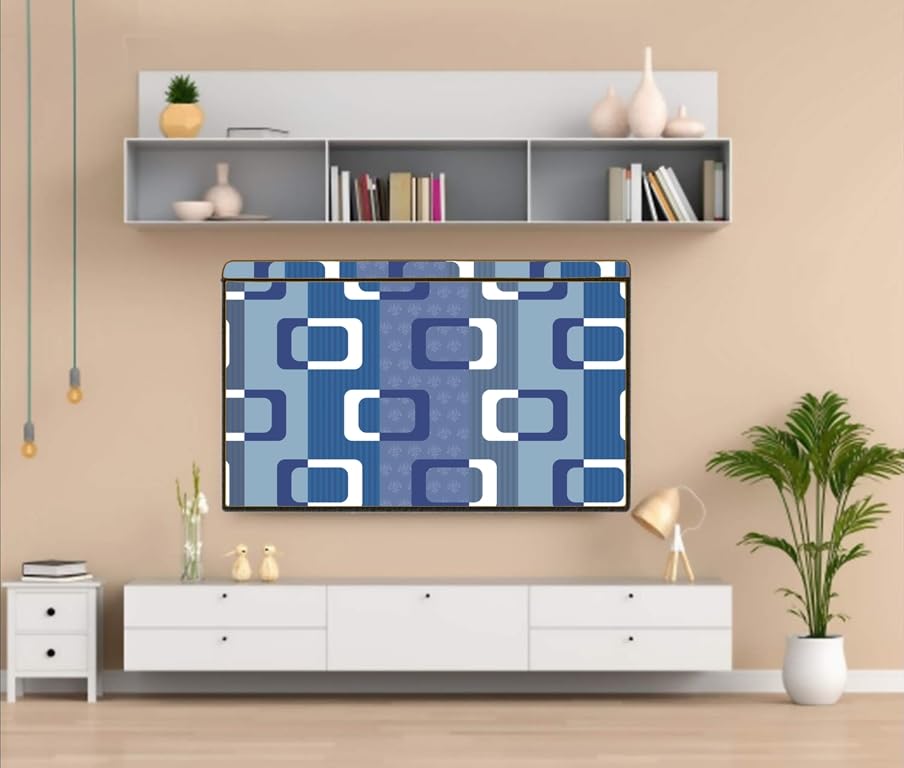 Mahal Creation PVC Printed LED TV Cover 32 Inch, Waterproof and Dustproof Cover (Blue) 2