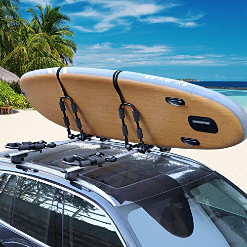 XCAR Folding Kayak Rack 4pcs/Set Black Rooftop Cargo Carrier for SUP,Canoe,Kayak,Surf Board Top Mount Car SUV Crossbar - Thumbnail 6