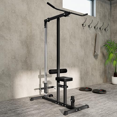 HOMCOM Lat Pull Down Machine with Extra Pulley for Seated Rows, Cable Machine Pulley System with Adjustable Seat for Home Gym - Image 9