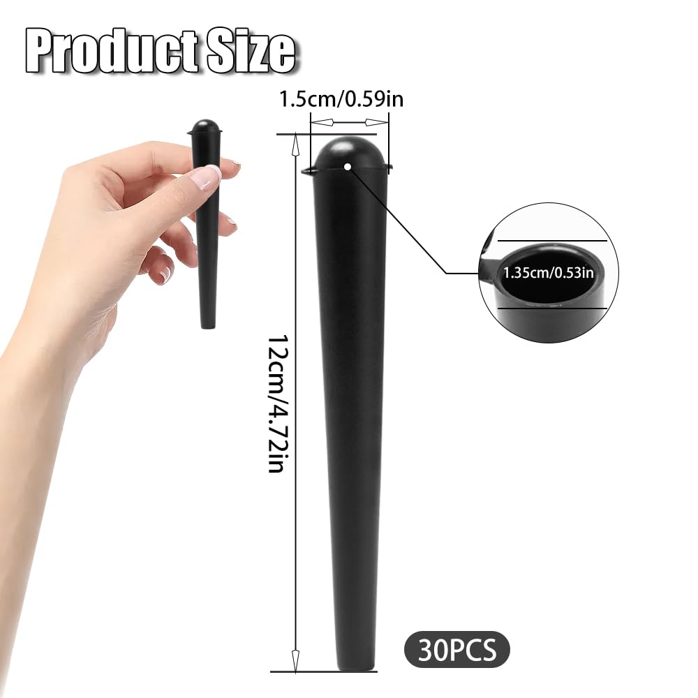 Tubos Guardar Porros Plastic Joint Tubes 120 mm Waterproof Airtight Negro