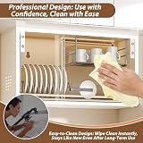 Wall-mounted Stainless Steel Dish Drainer with Glass Door， Wall-Mounted Kitchen Storage Rack — No-Drill, Multi-Functional & Cabinet Organizer(Creamy White,54 * 26 * 34cm/21.3 * 10.2 * 13.4in)