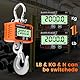 Kranwaage 2000kg/4000 lb, Elektronische Digitale Hängewaage, 2T Heavy Duty Industrie Hängende Waage mit Präzisem Sensor, Großem LCD Bildschirm und Fernbedienung für Bauernhof, Fabrik,Bau,kg/lb/N