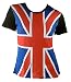 TICILA Damen T-Shirt Rot Blau Weiss Schwarz Union Jack Royaume-Uni Angleterre États-Unis Grossbritanien Scooter Mods Designer Imprimé sur Tout Le Short VIP Punk Motif étoiles - Bleu -