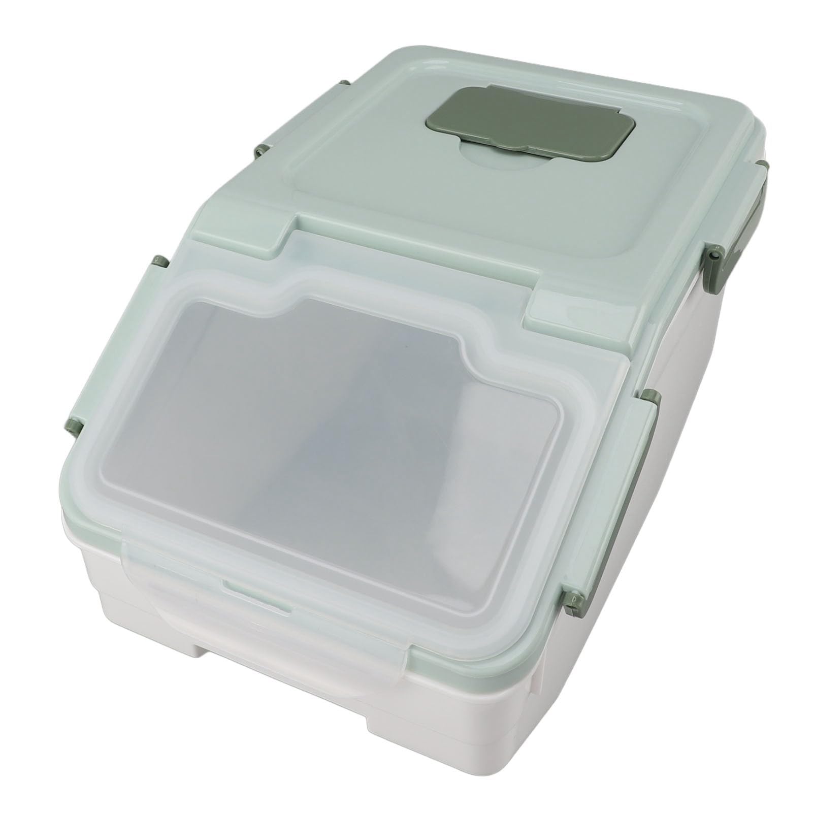 Mumusuki Boîte Hermétique Couvercle à Clapet 5kg, Générique Boîte de Rangement Hermétique, Mesure Tasse Transparent, Plastique, pour Chien, Chat, Friandises, Conteneur Croquettes