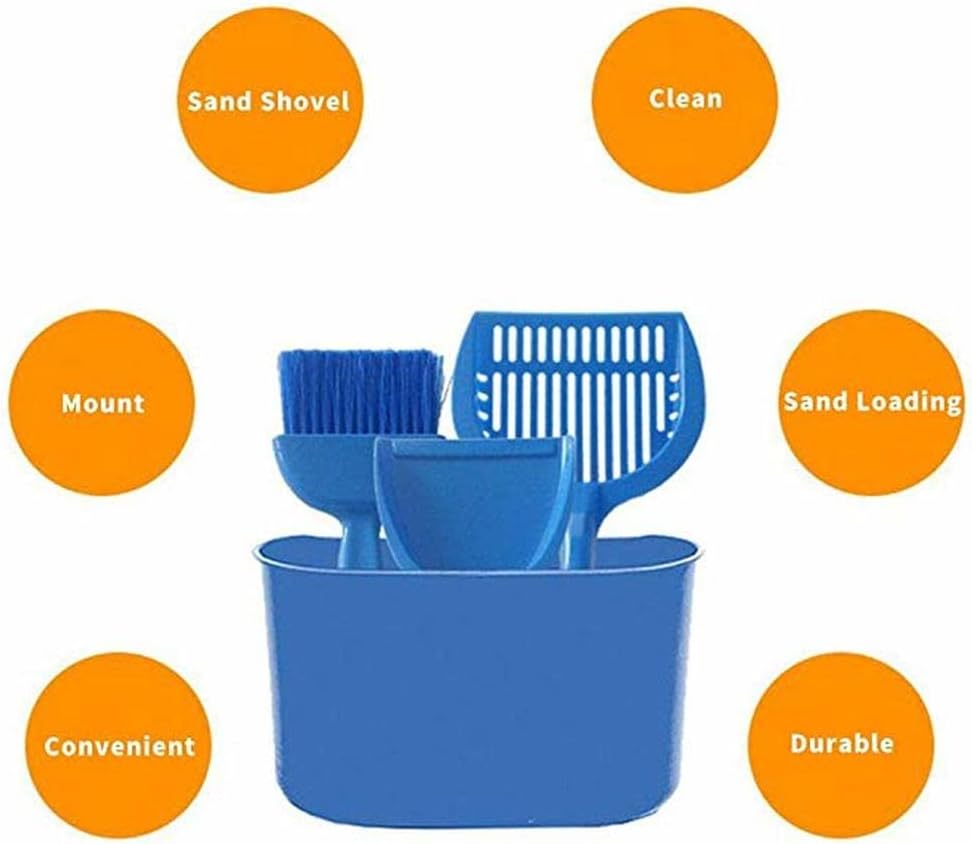 Cat Litter Scoops Pet Toilet Tray Scooper Shovel Cat Litter Shovel Cleaning Kit Dustpan Broom Garbage Perfect Scoop Holder-Cat Cleanup Kit Scoops
