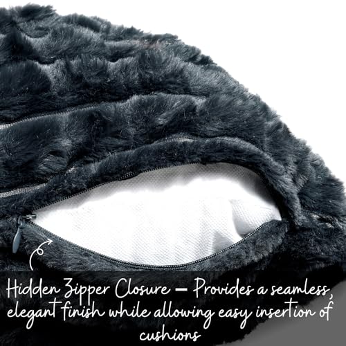 Image of HOMADORN Luxury Plush Fur Reversible Cushion Cover Ultra Soft & Cozy (Pack of 2)
