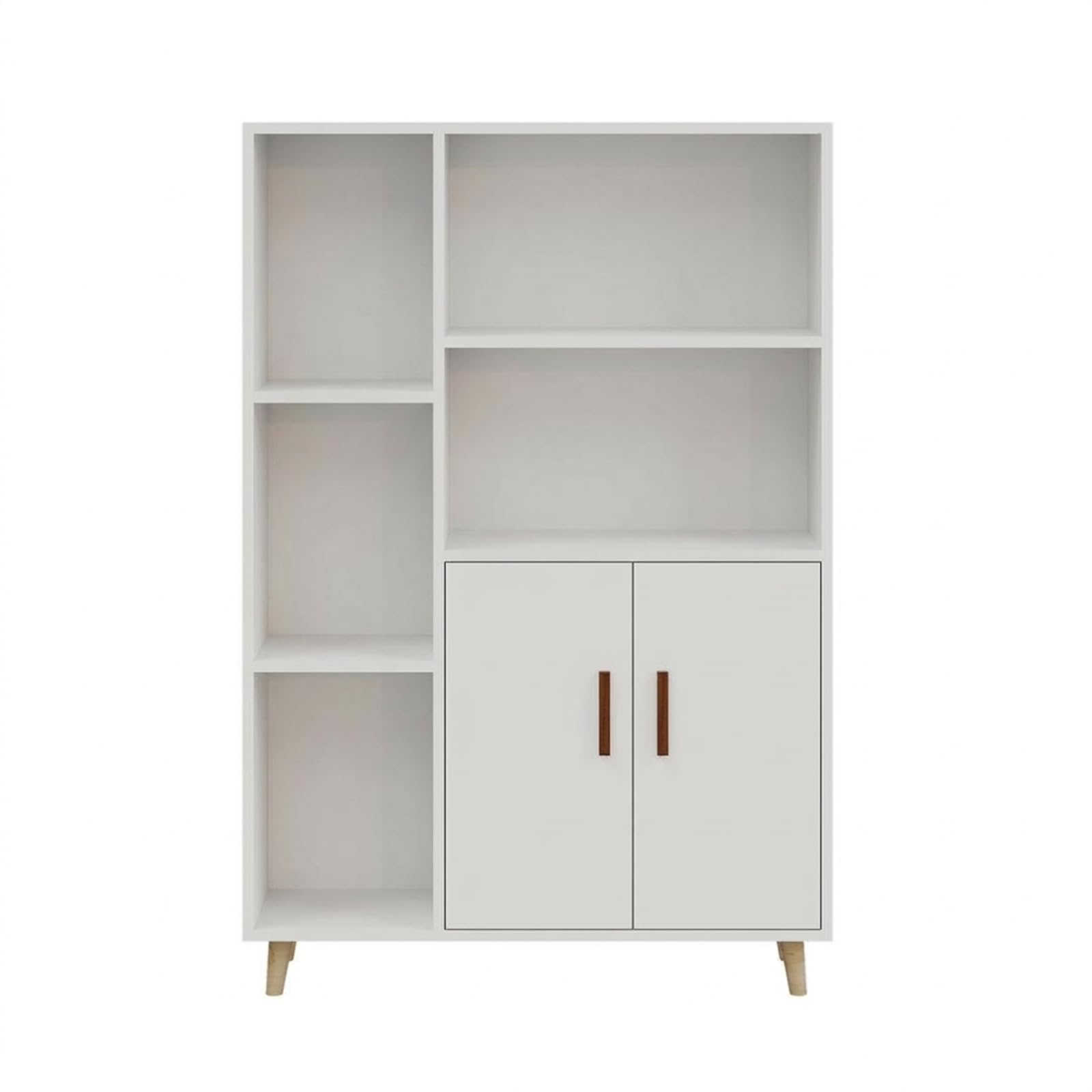 Panana Tall Cupboard Sideboard Storage Cabinet 2 Door Wooden for Living Room Bedroom Kitchen Room (B18)