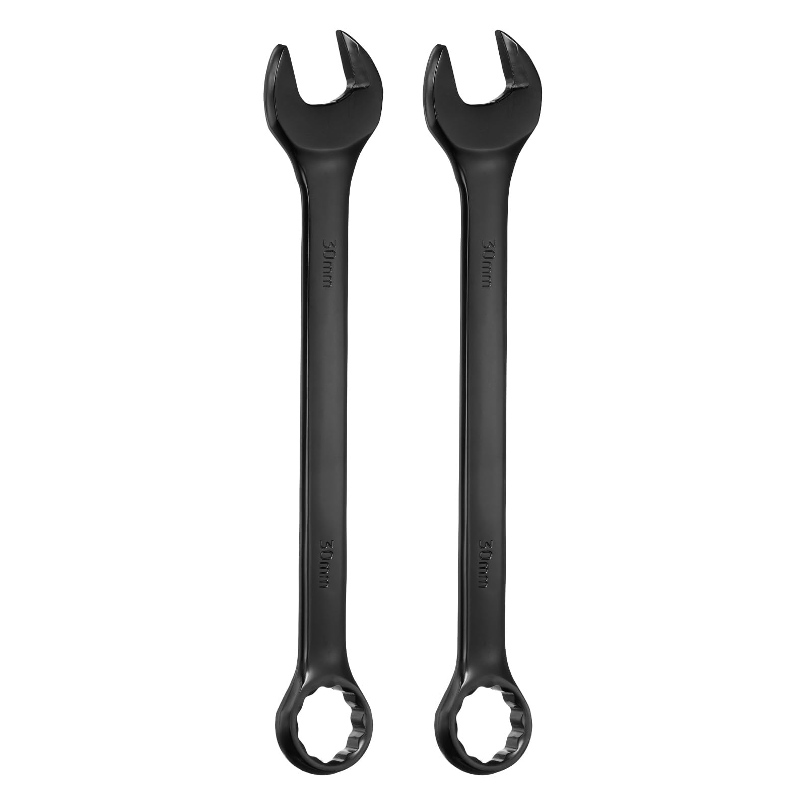 sourcing map 2pcs Metric Combination Wrench 30mm 12-Point Box & Open End Double Ended Wrenches Spanners Tools for Household Automotive Machinery DIY Repair, Black