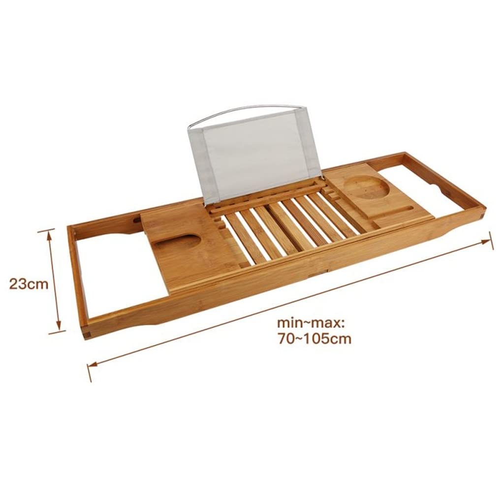Bandeja de bambú para bañera, soporte de almacenamiento ajustable para relajación de spa, fácil organización y accesorio ordenado para artículos esenciales para el baño