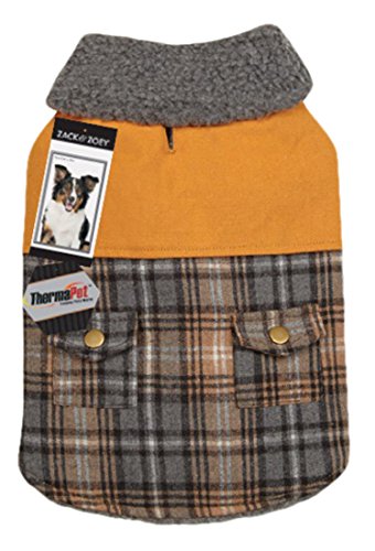 Zack & Zoey ThermaPet Plaid Duck Coat, X-Large, Brown