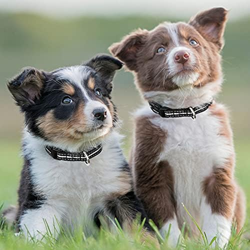 WINSEE Reflective Dog Collar, Adjustable Puppy Collars with Quick Release Buckle, Breathable Nylon Pet Collar for Small Medium Large and Extra Large Dogs Cats Rabbits, 5 Sizes, 9 Colors