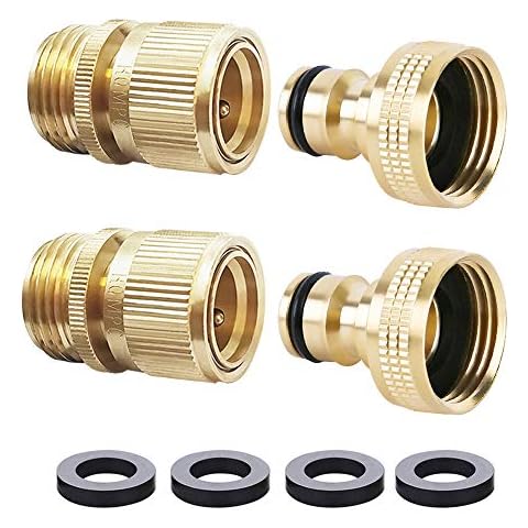 HQMPC Garden Hose Quick Connect Brass Fittings Cover