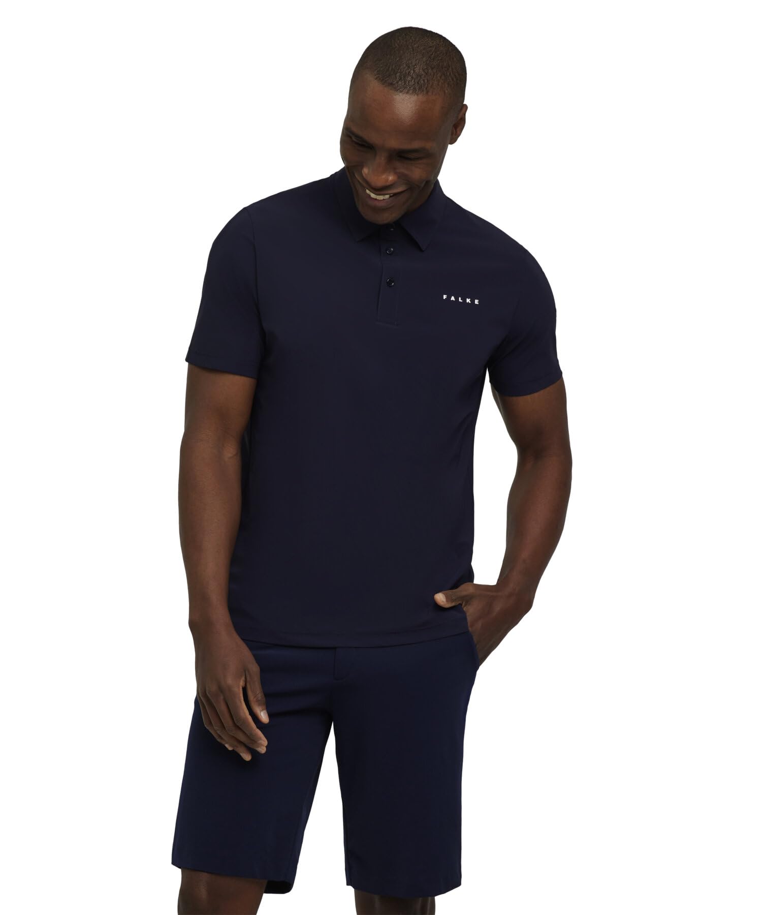 FALKE Męski T-shirt Golf Performance Polo Shirt M PL materiał funkcyjny koszulka polo, 1 sztuka, niebieski (Space Blue 6116), XL