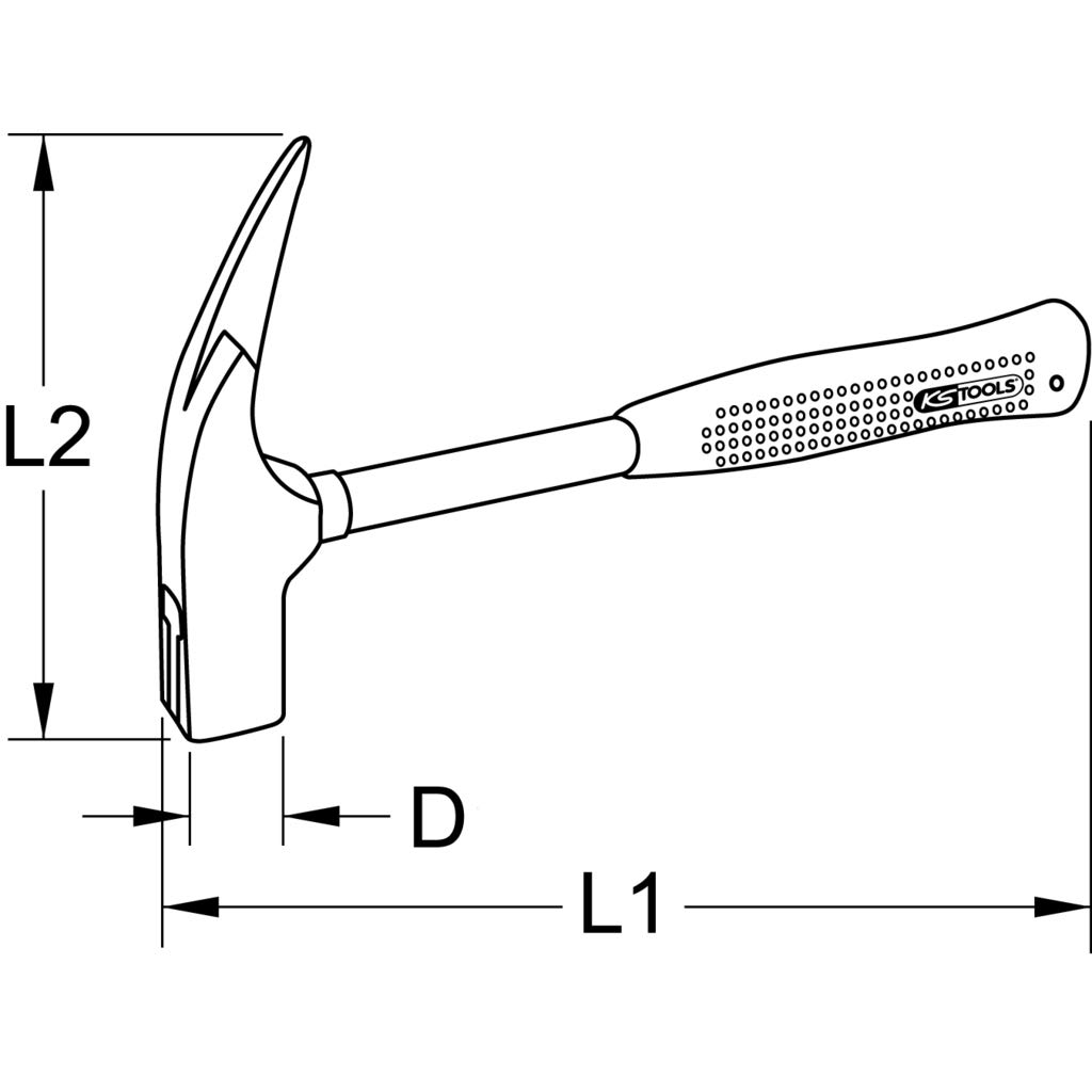 KS Tools 140.2002 Martello per Carpentieri, Magnetico, 600G