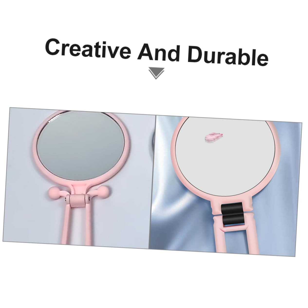 Healeved 2stücke Kosmetikspiegel Facher Vergrößerung Tragbarer Spiegel Für Frauen Runder Klappspiegel Aus Make-up-Tool in Rosa Design Für Schlafzimmer Und Badezimmer