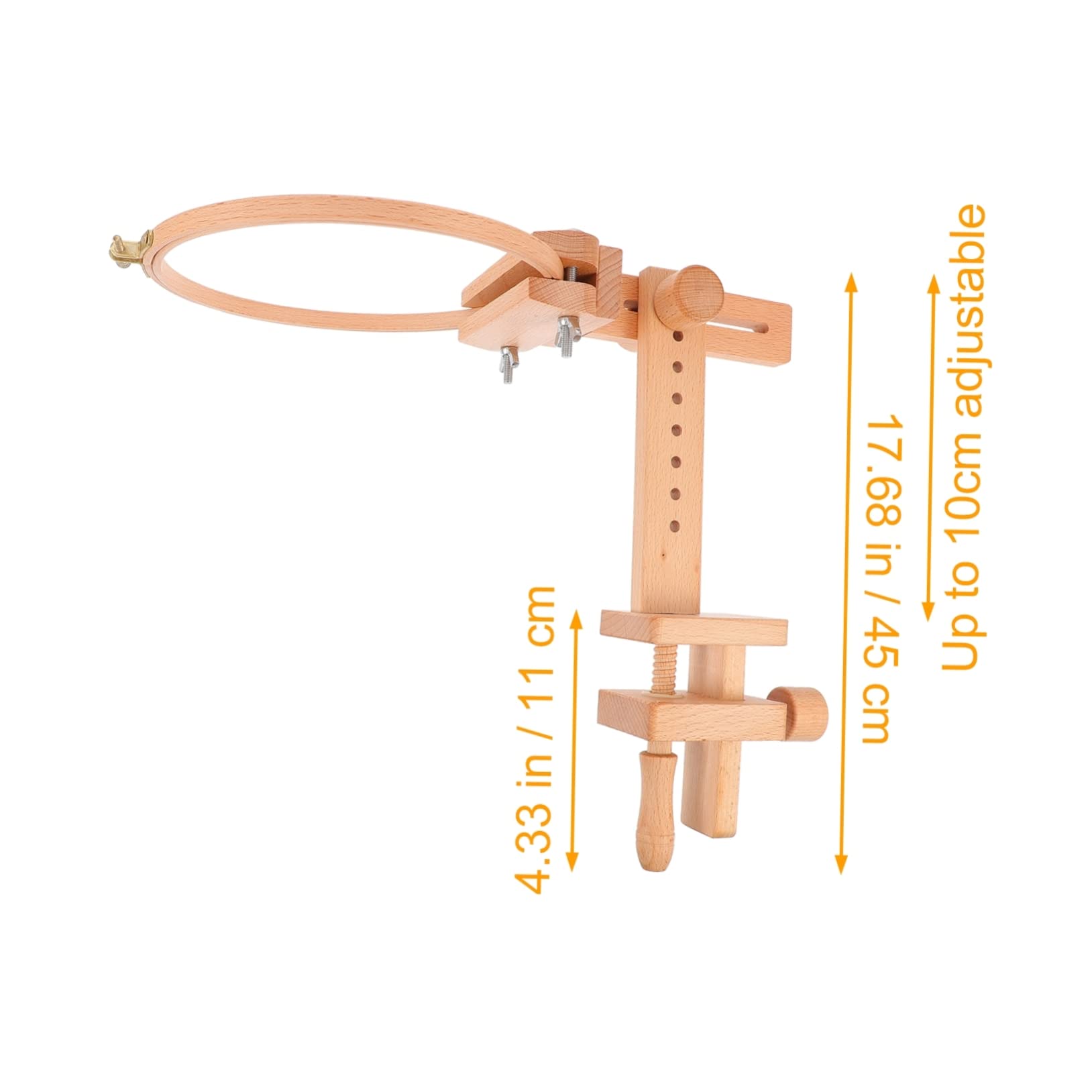 HOMSFOU Cross Stitch Frame Rack Embroidery Tool Set Handmade Embroidery Tool Adjustable Wooden Stand